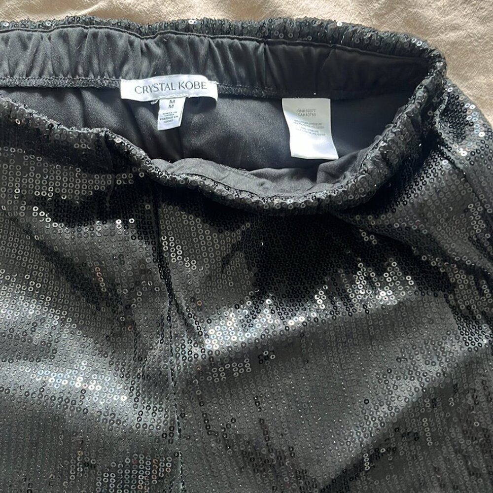 Crystal Kobe Sequin Wide-Leg Pants – Stretch Waist